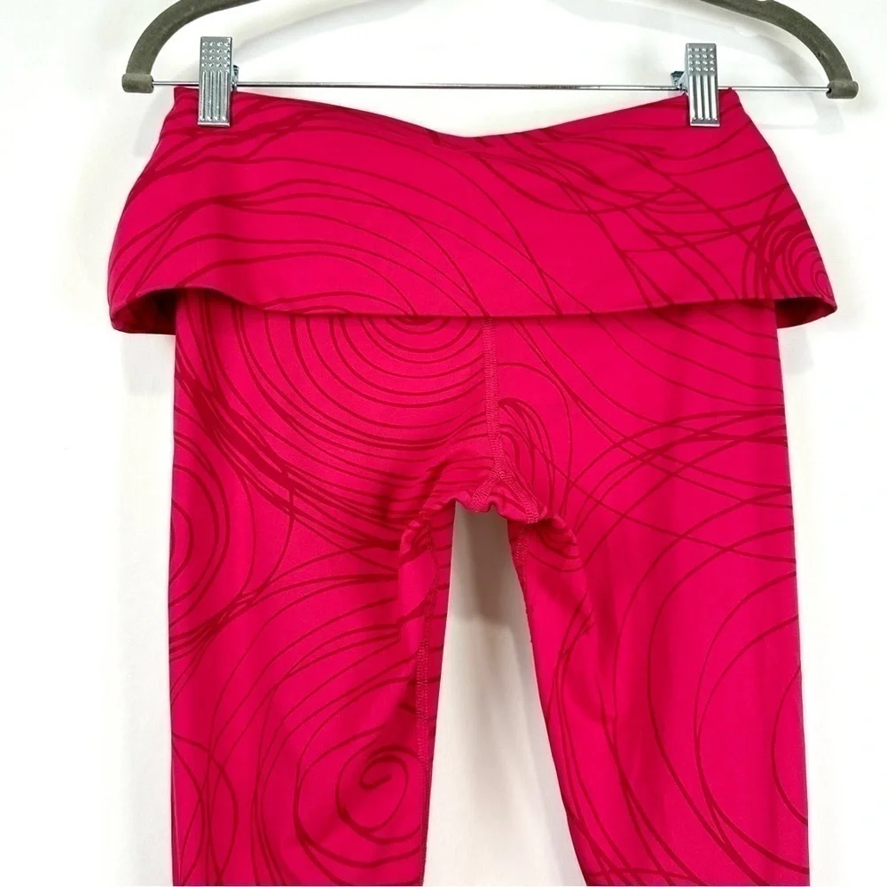 Desigual Women's Sz XS Pink Active Monochromatic Leggings With Outlined Circles